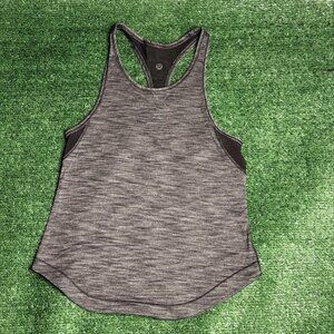 Lululemon Racerback Long Distance Relaxed Fit Tank Top Gray Running Shirt Size 2